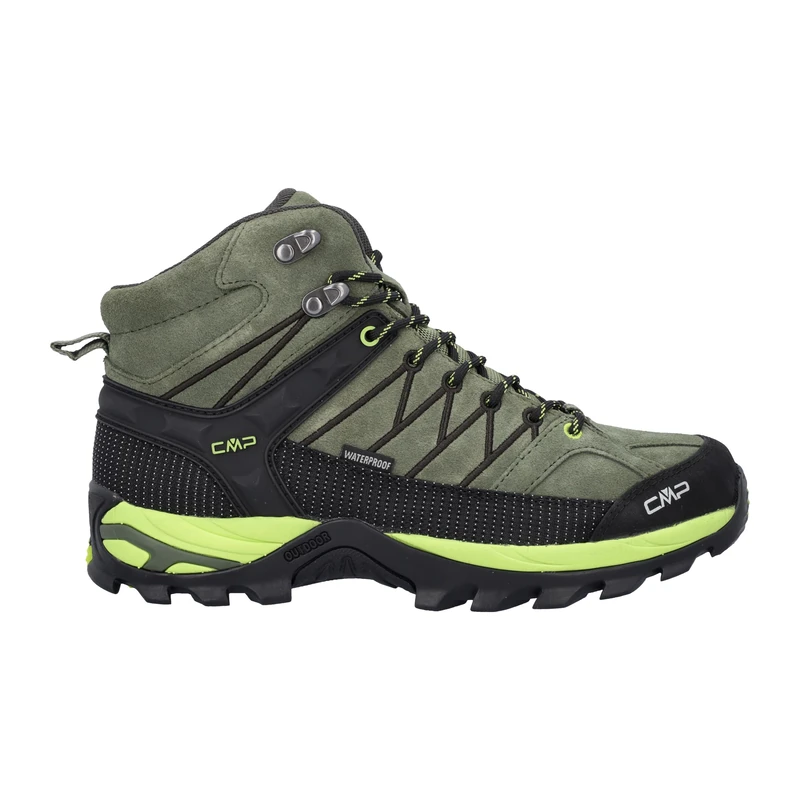 CMP Rigel Mid Trekking Shoes Wp Kaki-Acido UK 12