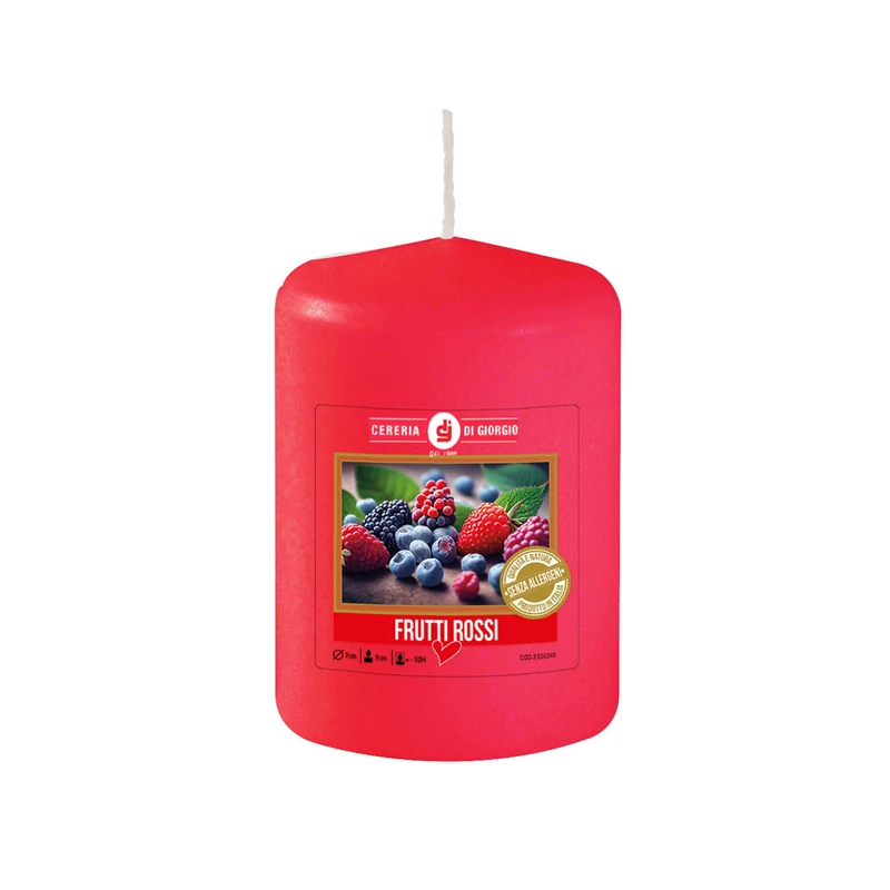 Red Fruit Scented Candle Diameter 7 cm H 10 cm Allergen Free