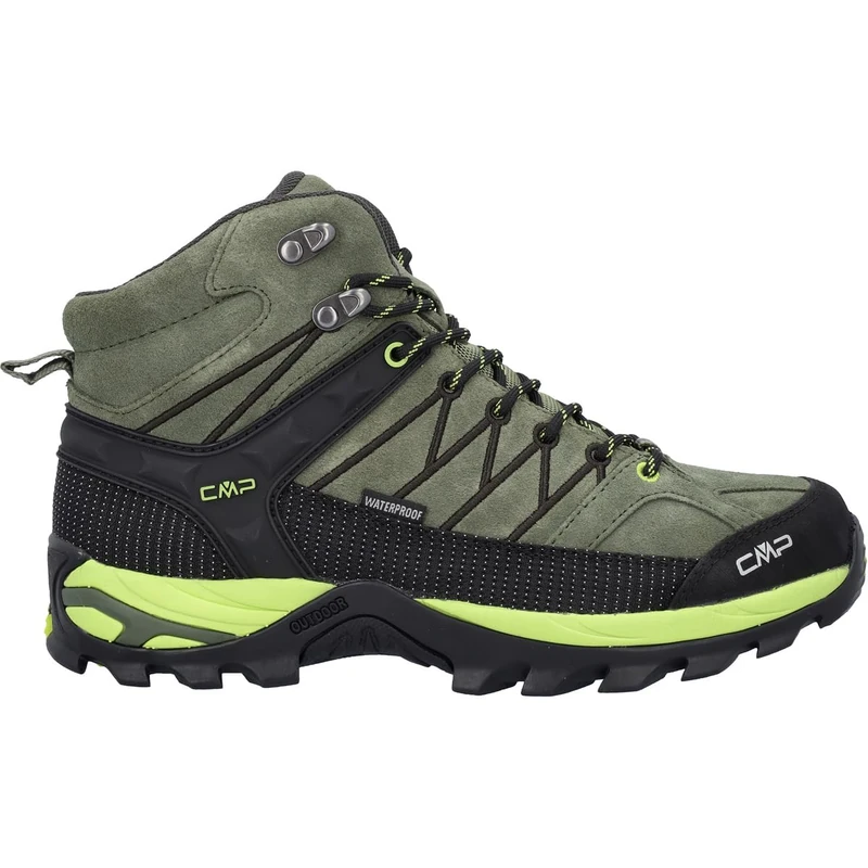 CMP Rigel Mid Trekking Shoes Wp Kaki-Acido UK 9.5