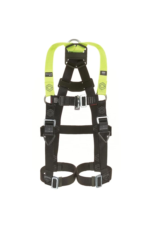 Miller H500 Full Body Construction Harness Industrial Standard IS3 Model with Mating Leg & Chest Buckles, Back & Front D-Rings, Rated 140 Kg, Citrus Green, Size 2, 1036098