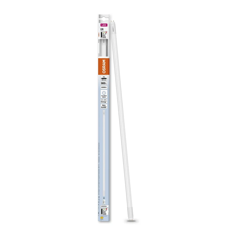 OSRAM Led Tube T8 18 Un 600 Mm, Linear Led Tube, 8W, 900Lm, 4000K, Cold White Light, Led Replacement for T8 Fluorescent Tubes with A G13 Base, Long Life, Low Energy Consumption