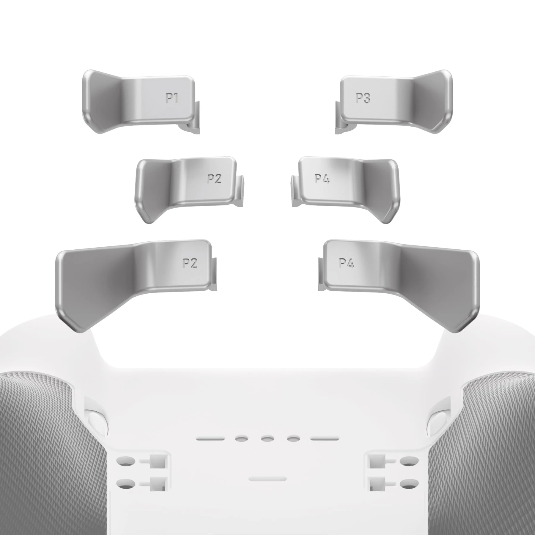 eXtremeRate Swift Paddles for Xbox Elite 1/2 Controller, 6 in 1 Metalic Silver Replacement Interchangeable Back Paddles for Xbox One Elite & Elite Series 2 Controller