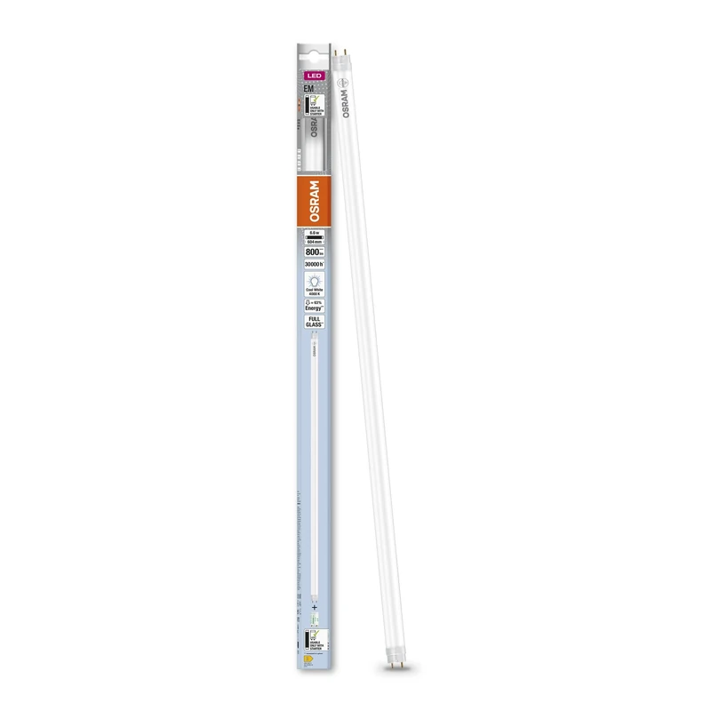 OSRAM Led Tube T8 18 Em 600 Mm, Linear Led Tube, 6.6W, 800Lm, 4000K, Cold White Light, Led Replacement for T8 Fluorescent Tubes with A G13 Base, Long Life, Low Energy Consumption