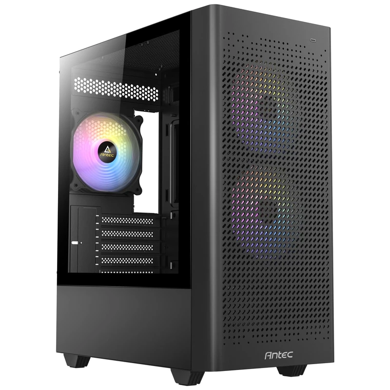 ANTEC NX500M ARGB, High-Airflow Mesh Front Panel, Type-C 3.2 Gen2 Ready, 3 x 120mm ARGB Fans Included, Tempered Glass Side Panel, Up to 6 Fans, 360mm Radiator Support, Mini-Tower M-ATX Gaming Case