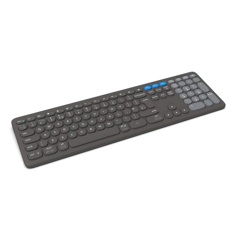 ZAGG Pro Keyboard 17-Inch, Multi-Pairing Full-Size Keyboard with Type-C Wired & Qi Wireless Charging, Long-lasting Battery, Compatible with Windows, macOS, iOS, ChromeOS & Android (Charcoal)