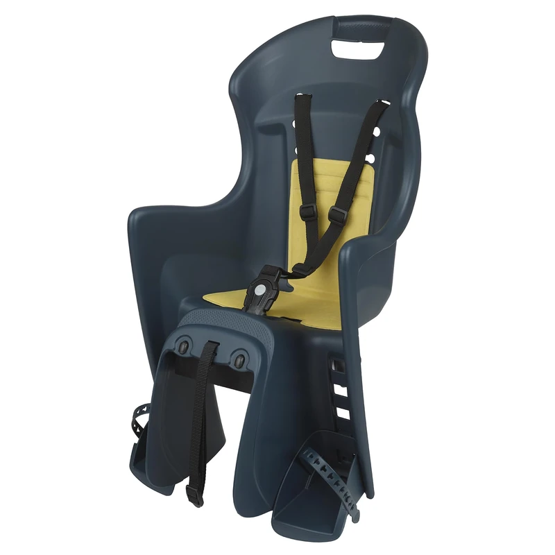 DIEFFE 8630500035 - Rear Child Seat Bikey Cool ELM for Bicycle with 26'' to 29'' Wheels Suitable for children from 9 to 22 kg with easy anchorage in color Blue Denin/Yellow - Image 1