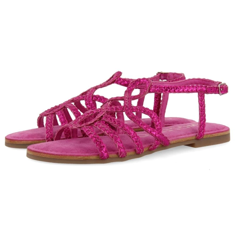 GIOSEPPO Yakima Braided Leather Sandals, Fuchsia, 8 UK
