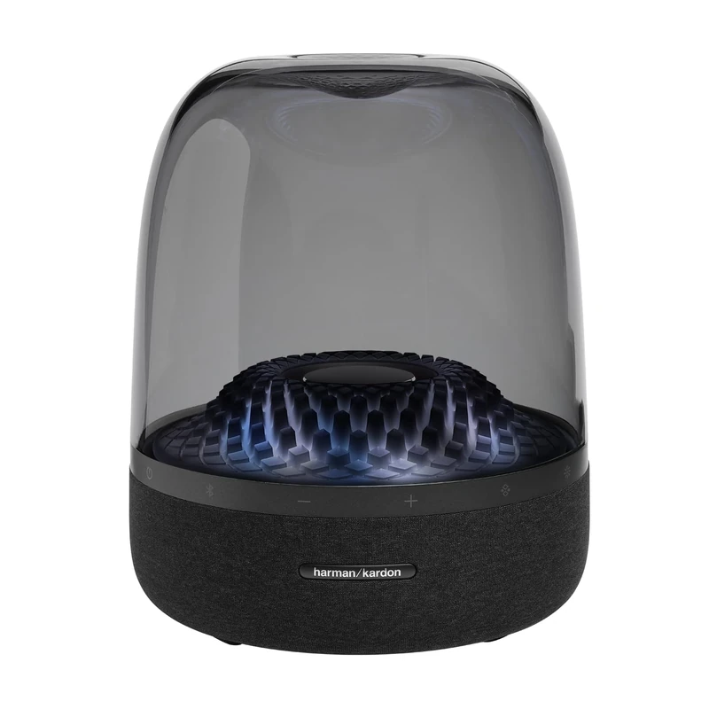 Harman Kardon Aura Portable Bluetooth Speaker with 360-Degree Audio and Ambient Light, Black