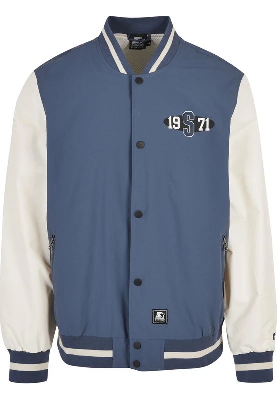 Starter Black Label Men's Starter Nylon College Jacket Jacket, Vintageblue/palewhite,