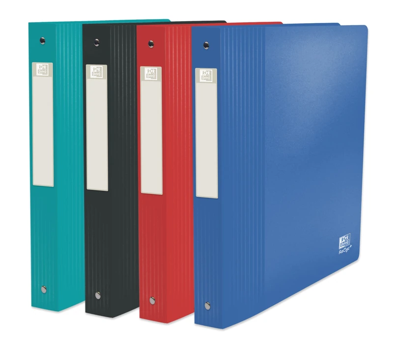 OXFORD Pack of 10 School Life Recycled + A4XL 40 mm Spine 4 Rings Recycled Polypropylene Cover Assorted Colours