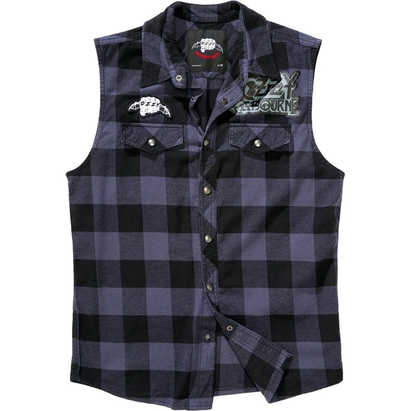 Brandit Ozzy Check Shirt Sleeveless, color: black_grey_ch, size: 7XL