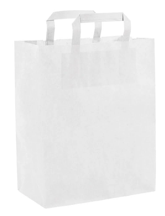 BUNZL 25210 Bolsa De Papel Con ASA White - 26 X 14 X 32 cm for Adults, Built for Everyday use, 32 cm, White - Image 1