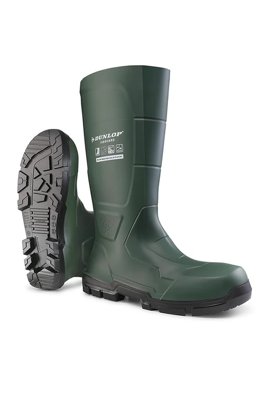 DUNLOP JobGUARD - Unisex Heavy Duty Waterproof Industrial Work Boots, Heritage Green, Chemical and Slip Resistant PVC Wellies with Steel Toecap and Midsole for Outdoor and Construction - EU49, UK14