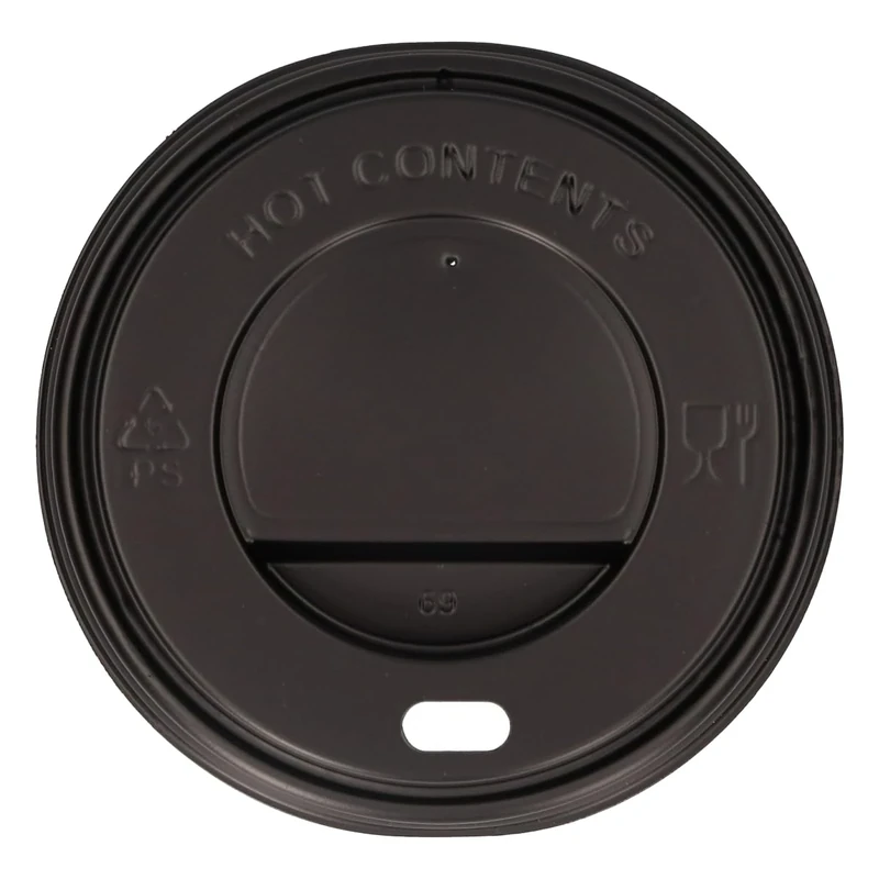 Black Ps Lid With Hole For 8-9 Oz Tumbler