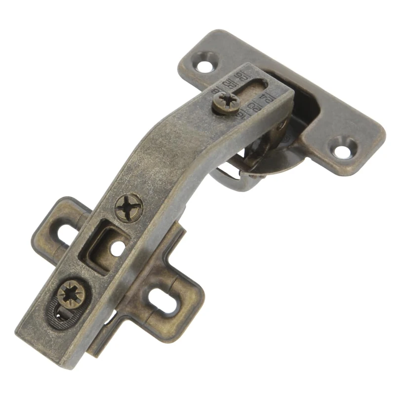 AMIG - Pack of 20 Hinges | Straight Pan | Diameter 35 mm | with Quick Open Latch | Hole Distance 48 mm | Chamfer + 25 ° | for Kitchen Furniture | Leather Steel