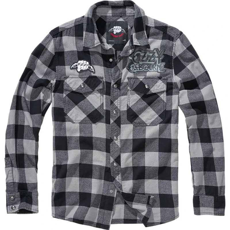 Brandit Ozzy Check Shirt Long Sleeve, color: black_charcoal_ch, size: 6XL