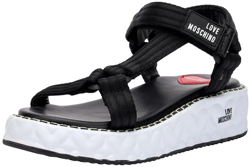 Love Moschino Pollini JA16365I0IIX5000, Women's Sandals, Black, EU 39, Black, 7 UK
