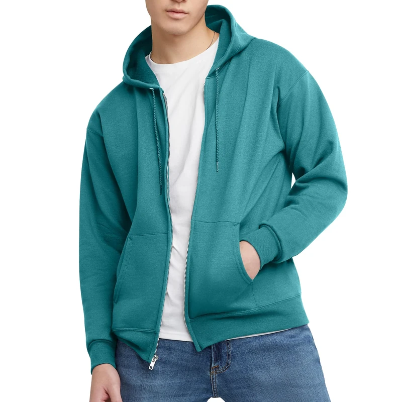 Hanes Men's Ecosmart Hoodie, Midweight Fleece Sweatshirt, Pullover Hooded Sweatshirt for Men, Spanish Moss, XXL