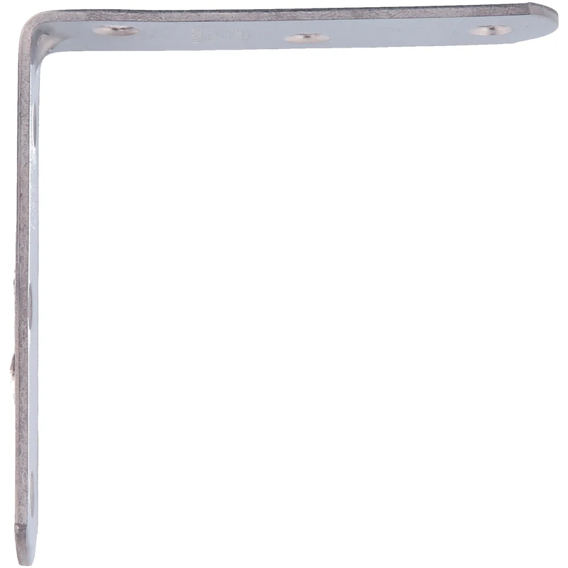 AMIG - Pack of 50 Metal Reinforcement Angles | 80 x 19 x 2 mm | Round Edge | Designed with L Shape | for Fixing Wooden Furniture or Shelves and Shelves | Matte Stainless Steel