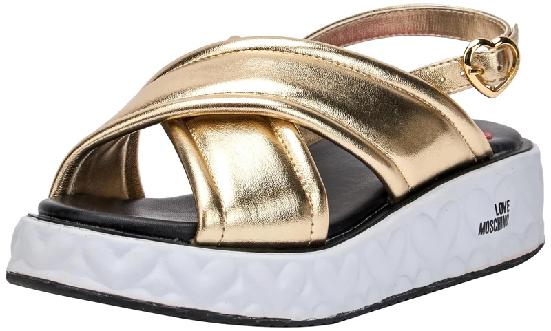 Pollini Women's ja16325i0i Sandal, Platinum, 7 UK