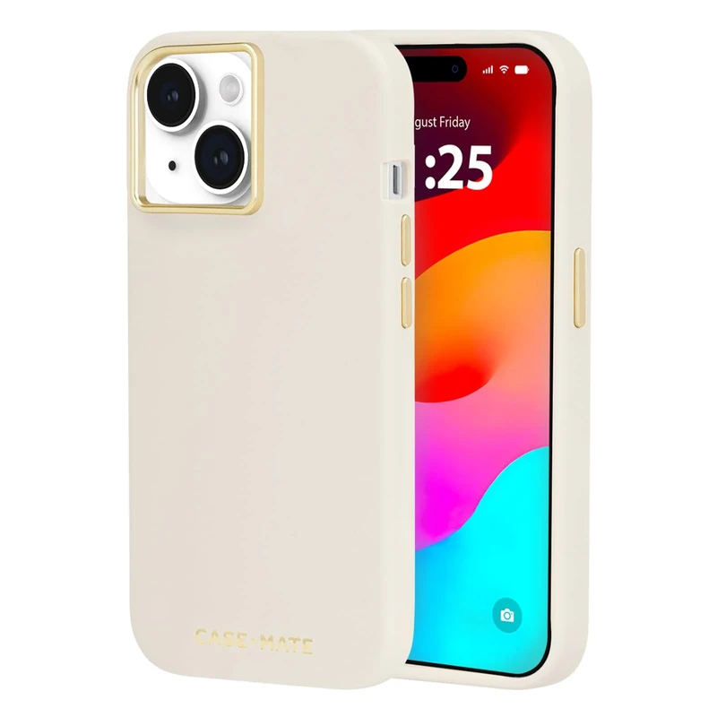 Case-Mate iPhone 15 Case - Silicone Beige [12ft Drop Protection] [Compatible with MagSafe] Magnetic Cover with Soft Silicone Material for iPhone 15 6.1", Anti-Scratch, Shock Absorbent Material
