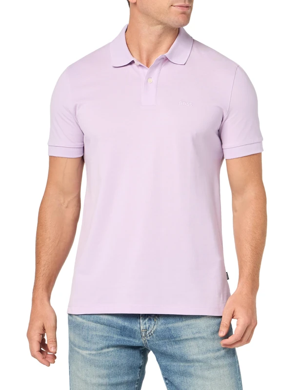 BOSS Men's Regular Fit Polo Shirt, Lavender Cream, S - Image 1