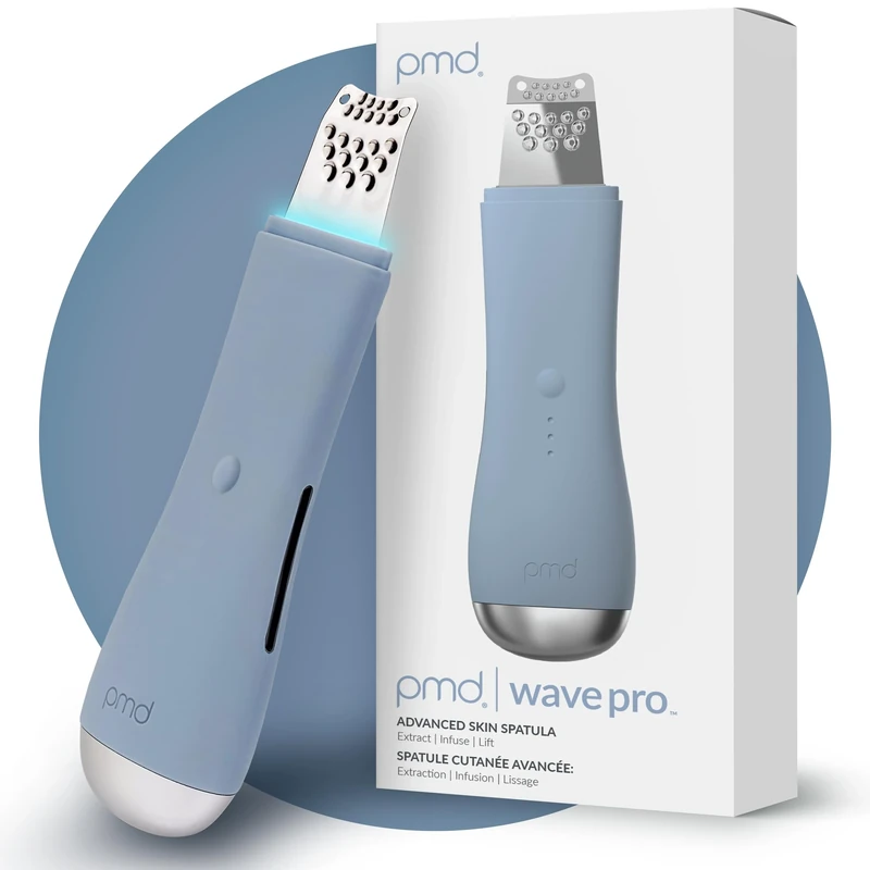 PMD Wave Pro - Professional-Grade Advanced Skin Spatula - Extract, Infuse, & Lift - SonicGlow Vibration Technology and EMS - Clear Pores, Blackheads, & Whiteheads