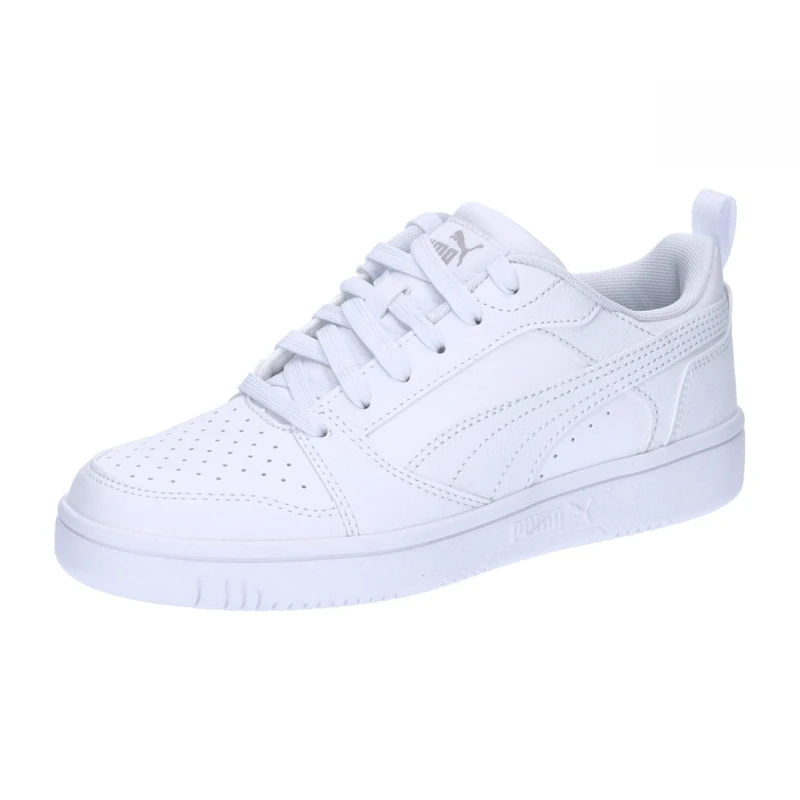 PUMA Unisex Rebound V6 Lo Jr Athletic Shoes, White, 5.5