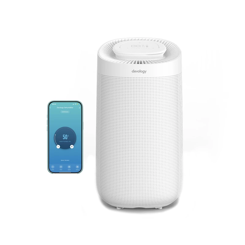 Devology 12L / Day WiFi Smart Dehumidifier with App Control, HEPA Filter, 3.2L Tank, Auto Shut-Off, Continuous Drain, Quiet Energy Efficient Home Dehumidifier for Damp, Condensation & Mould Control