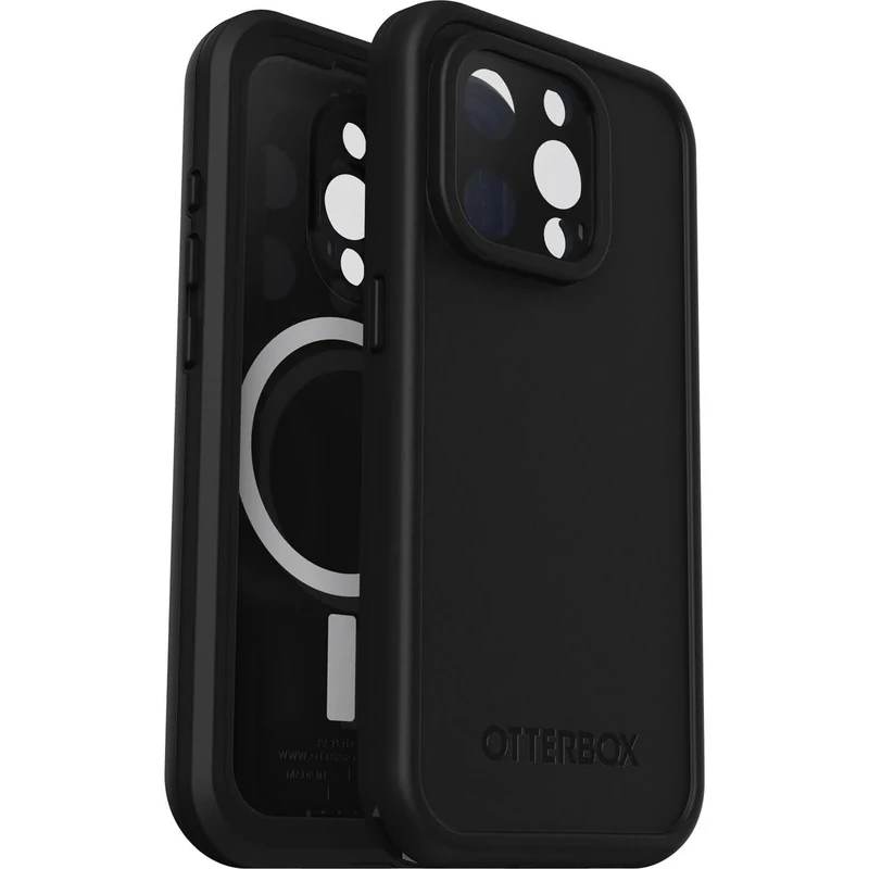 OtterBox Fre Case for iPhone 15 Pro for MagSafe, Waterproof (IP68), Shockproof, Dirtproof, Sleek and Slim Protective Case with built in Screen Protector, x5 Tested to Military Standard, Black