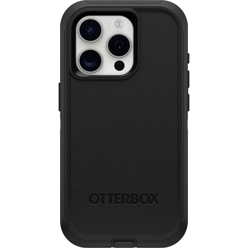 OtterBox Defender Case for iPhone 15 Pro, Shockproof, Drop Proof, Ultra-Rugged, Protective Case, 5x Tested to Military Standard, Black, No Retail Packaging