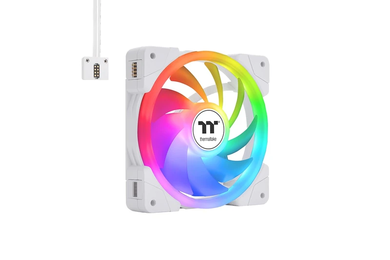 Thermaltake SWAFAN EX 14 ARGB PC Cooling Fan/ 3-Fan pcak/ 500~2000 RPM/Magnetic Connection/Reversable Blades/sync with MB RGB Software/ 140mm / White