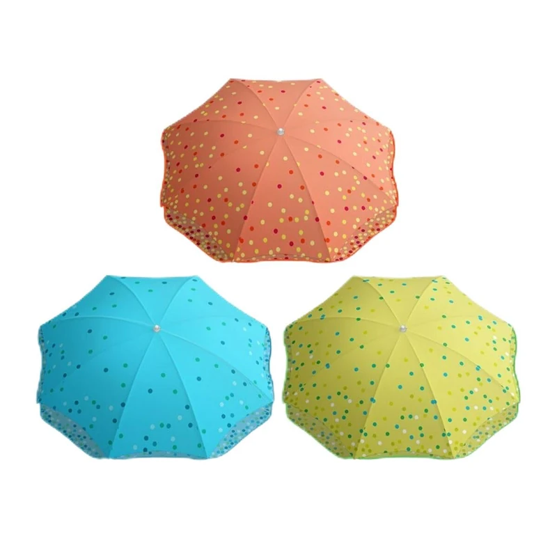 BigBuy Garden Parasol Polka Dots Ø 240 cm, multicoloured, Estándar, Bohemian