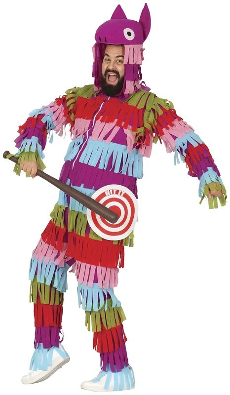 FIESTAS GUIRCA Funny Piñata Mens Fancy Dress Costume with Dartboard - Llama Bachelor Party Stag Do Fancy Dress Men Size M 38-40