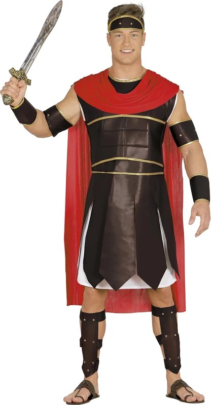 FIESTAS GUIRCA Roman Warrior Mens Fancy Dress Costume - Gladiator Fancy Dress Men Size S 36-38