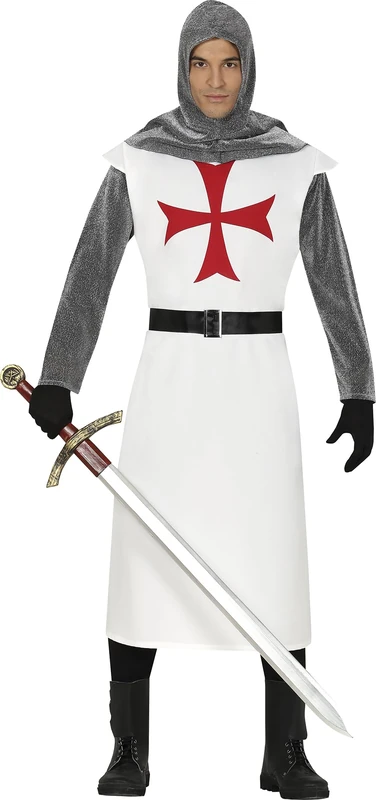 FIESTAS GUIRCA Templar Knight Mens Fancy Dress Costume - Medieval Warrior Fancy Dress Men Size XL 44-46