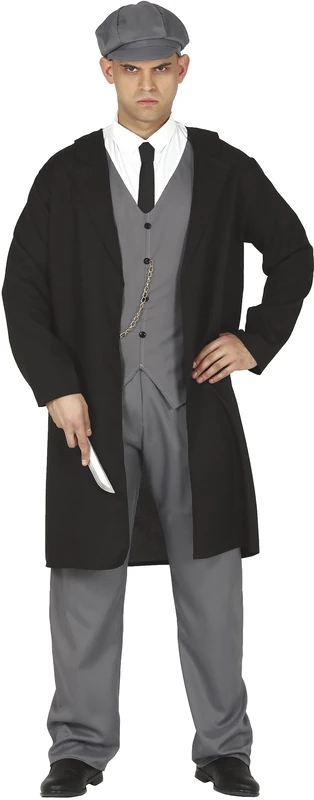 FIESTAS GUIRCA English Gangster Mens Fancy Dress Costume - 1920s Mafia Boss Suit Fancy Dress Men Size XL 44-46