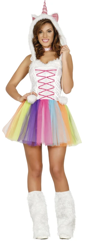 FIESTAS GUIRCA Women's Magic Unicorn Costume – Rainbow Unicorn Tutu Dress – Costume for Women Size L 14-16