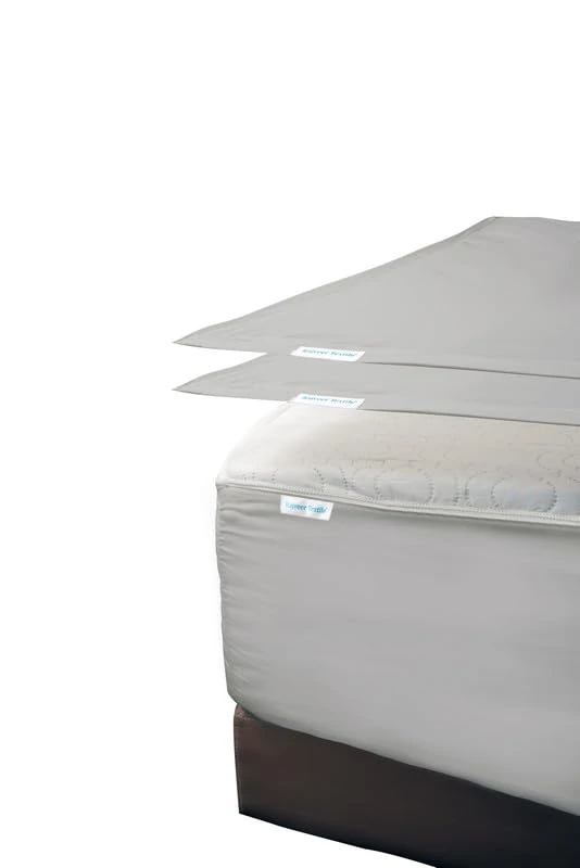 Zip On Fitted Sheet - Includes 1 Fitted Base + 2 Zip Sheet - Easy to Handle, Won’t Pop Off Sheet - 600 TC Cotton Fitted Sheet – 18" Deep Pocket King Size – Light Grey