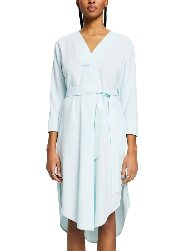 ESPRIT Women's 994ee1e302 Dress, 390/Light Aqua Green, 14