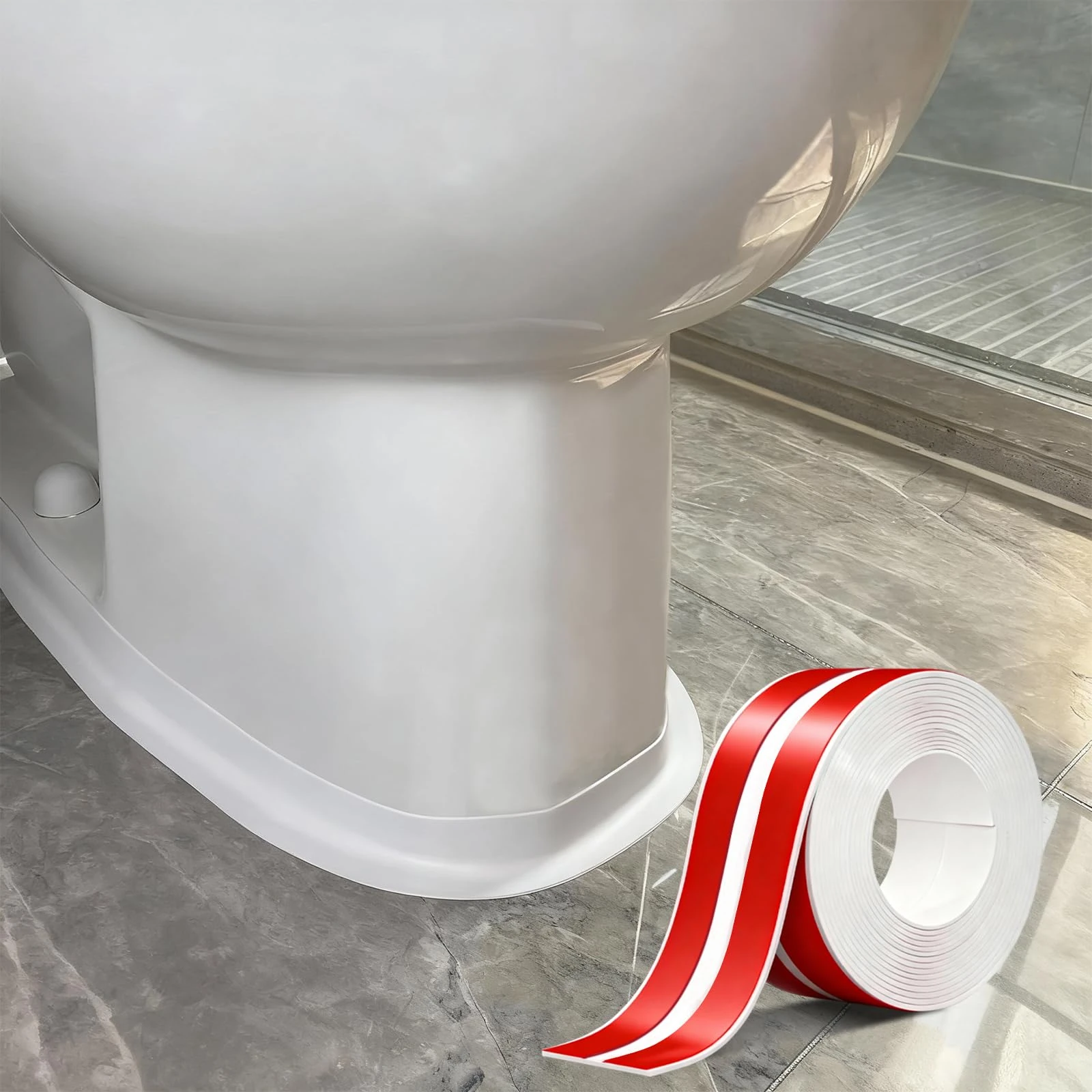 TATUNER Bath Sealant Strip, Strong Self Adhesive Simple Seal Tape, Caulk Strips for Bathroom, Bathtub, Shower, Kitchen, Sink, Waterproof, Anti Mould, White (1)