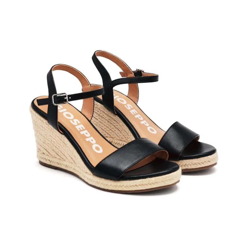 GIOSEPPO ZHEPE, Women's Espadrilles Wedge Sandals, Black, 40 EU, Black/White, 8 UK