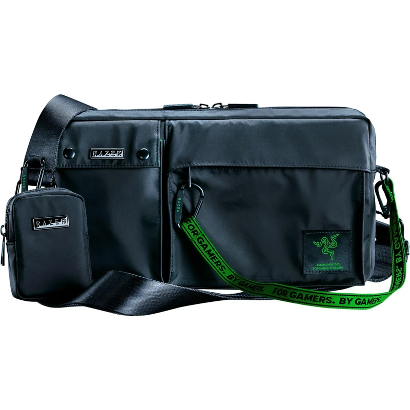 Razer Xanthus Crossbody Bag - Streetwear Crossbody Bag (Fits Most Gaming Handhelds & Mobile Controllers, Water-repellent Finish, Detachable Mini Pouch for Earphones) Black - Image 1
