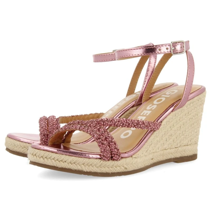 GIOSEPPO MENFI, Espadrilles Wedge Sandals Women, Fuxia, 38 EU, Fuchsia, 6 UK