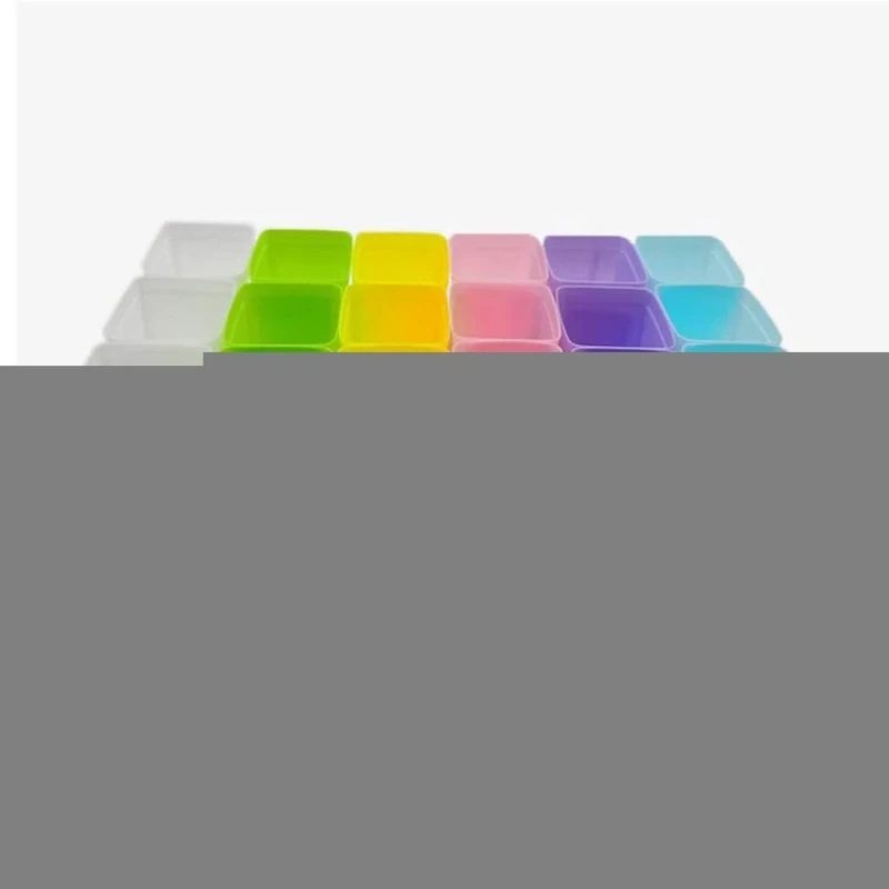 Basin Square Plastic Flower Pot Succulent Plant Trays Home Office Decor DIY with Drain Holes Color Mixing for Home Office Desk 8 Colors-200PCS