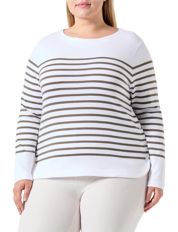 Armor Lux Women's Fantasy Sailor Sweater, White/Caccia, XL