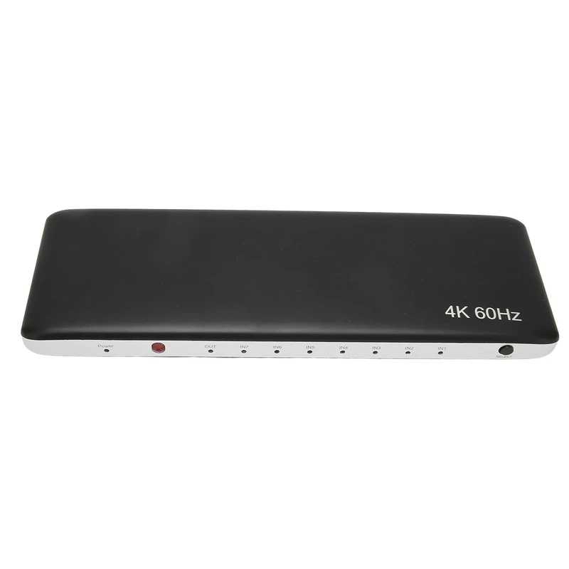 7x1 HDMI 2.0 Splitter, 7 in 1 Out HDMI Switcher Support 4K@60Hz UHD 3D with Remote Control, HDMI2.0, HDCP 2.2, 7 Ports HDMI Video Switcher Selector (UK Plug)