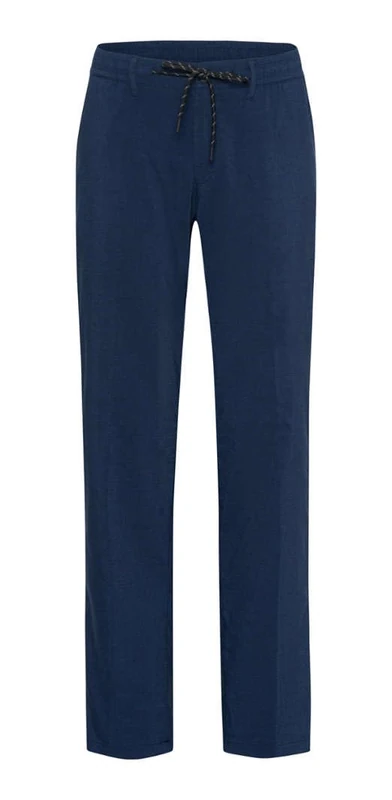 EUREX by Brax Men's Till Linen Flex Casual Trousers, Blue, 36 W/34 L