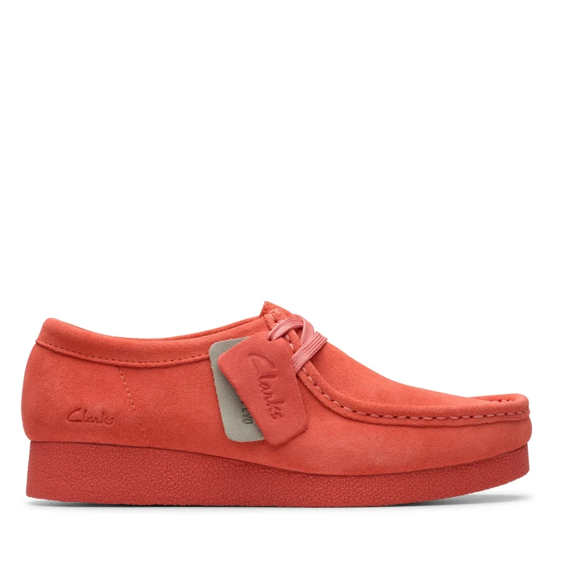 Clarks Women's WallabeeEVO Sneaker, Coral Suede, 8 UK