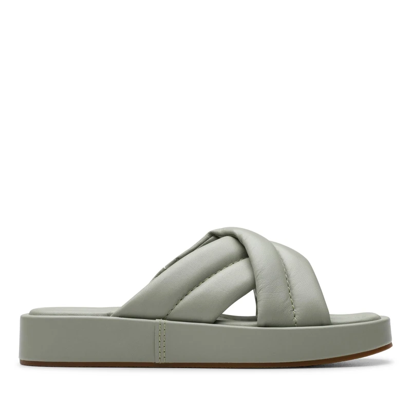 Clarks Alda Glide Womens Light Green Lea, 7.5
